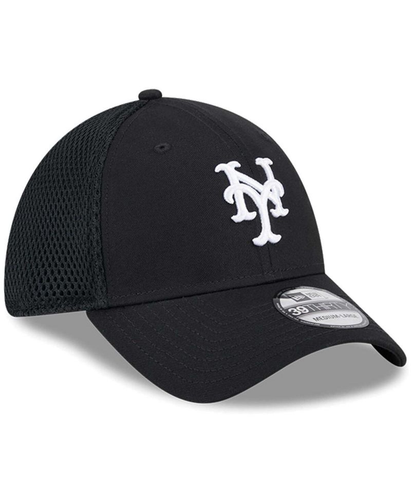 Men's New York Mets Evergreen Black White Neo 39Thirty Flex Hat
