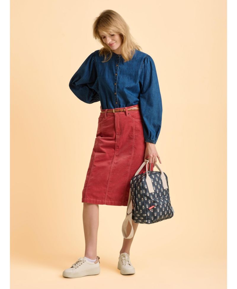 Women's Auri Long Sleeve Round Neck Denim Shirt