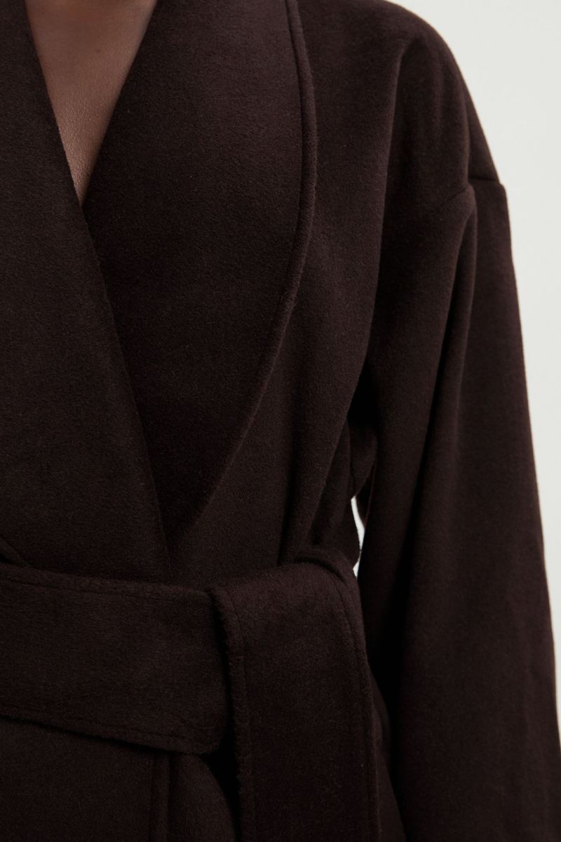 Women's Brushed Wool Wrap Short Coat