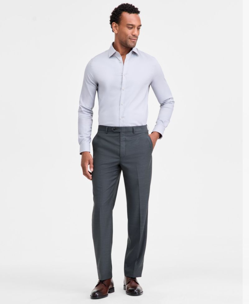 Men's Classic-Fit Fall Wool-Blend Stretch Suit Separate Pants