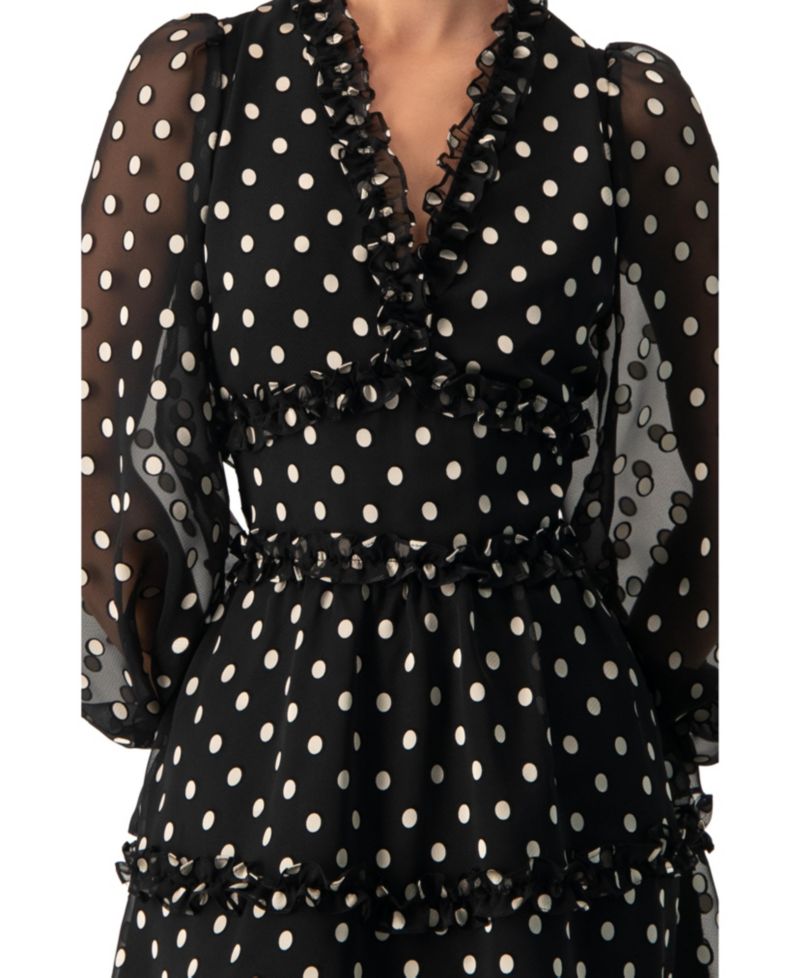 Women's Polka Dot Ruffled Short Dress