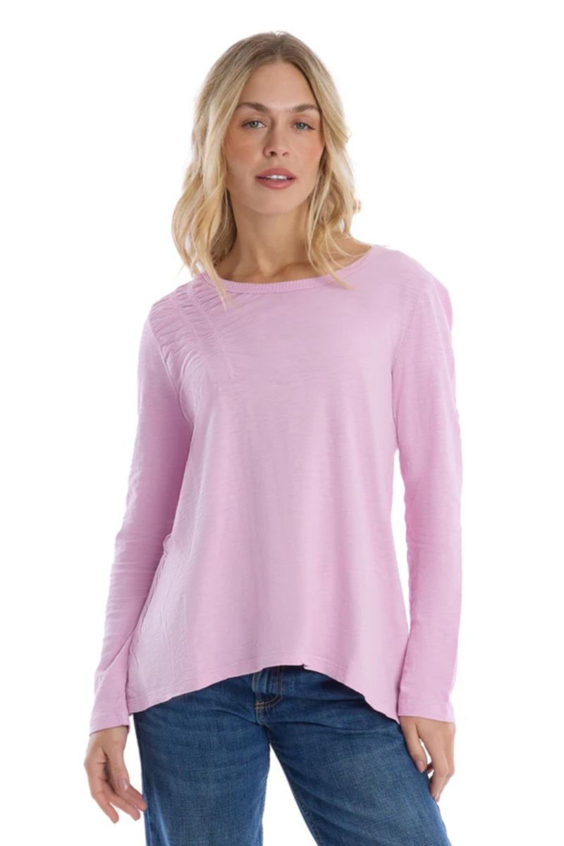 Women's Clothing Wide Neck Long Sleeve Tee