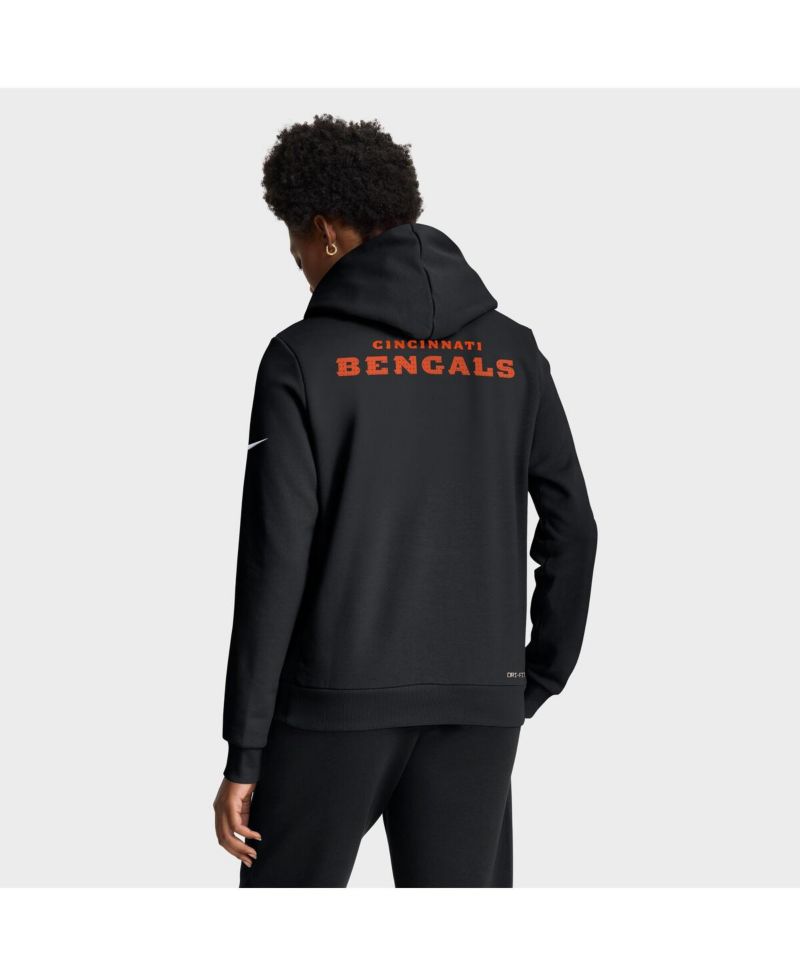 Women's Black Cincinnati Bengals Sideline Standard Issue Initial Home Dri-FIT Hoodie