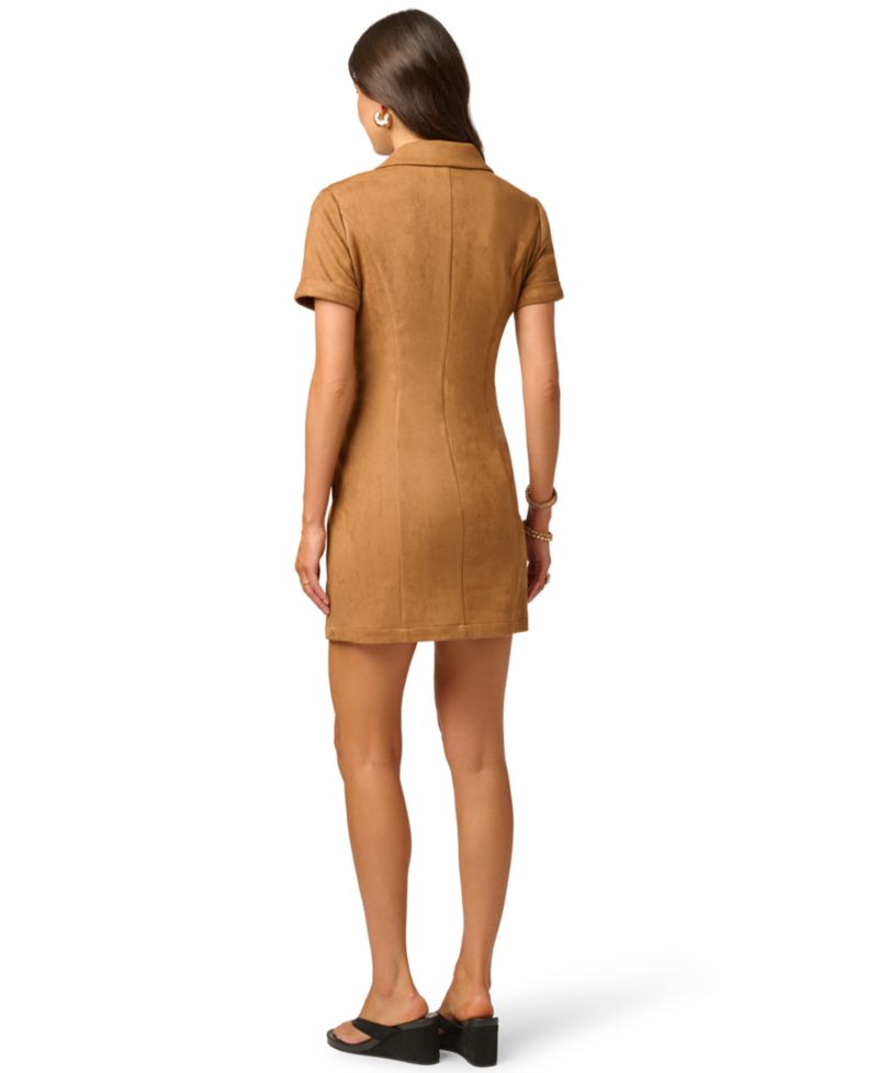 Women's Collared Button-Front Shirt Dress