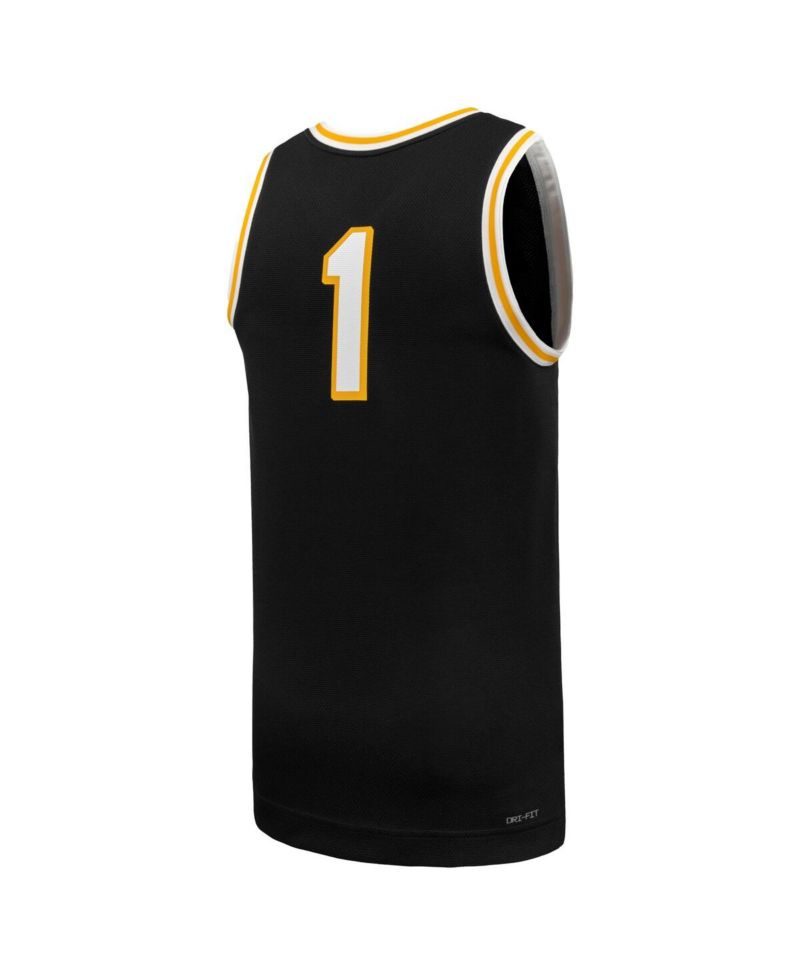Men's 1 Black Missouri Tigers Replica Basketball Jersey