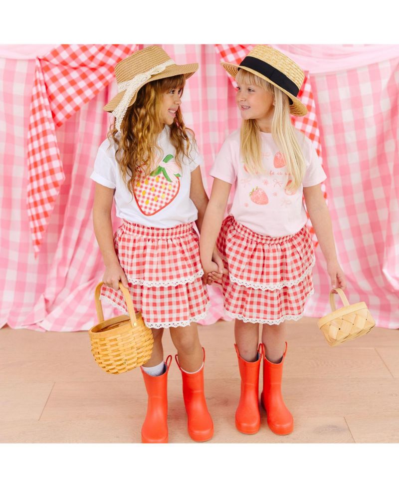 Big Girls Red Gingham Skort