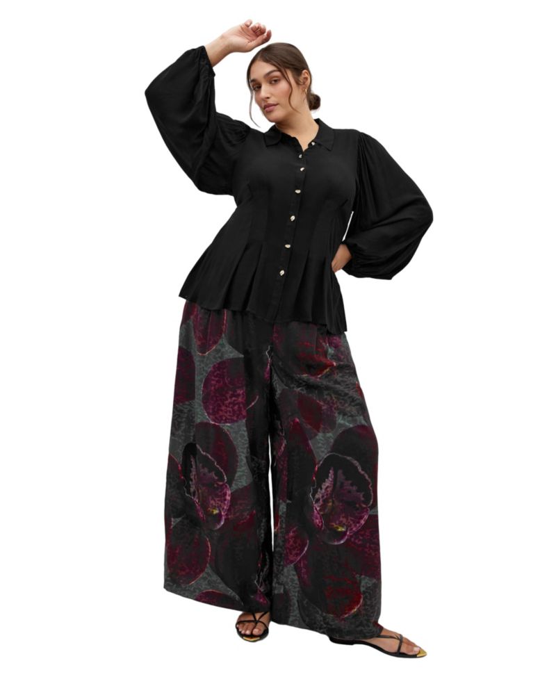 Plus Size Piper Button-Up Collared Relaxed-Fit Long-Sleeve Shirt