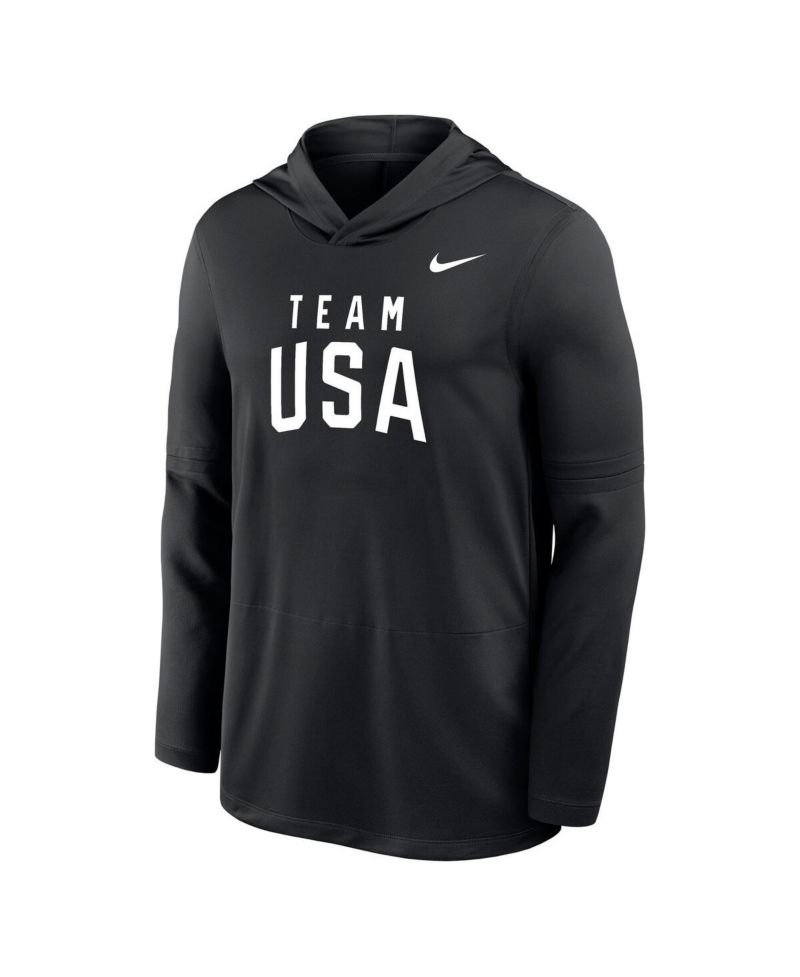 Men's Black Lightweight Dri-FIT Long Sleeve Hoodie T-Shirt