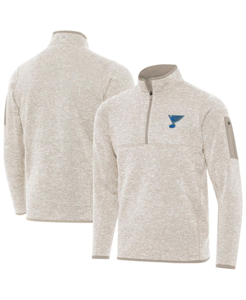 Men's Oatmeal St. Louis Blues Fortune Quarter-Zip Pullover Jacket