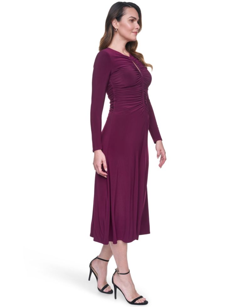 Women's Shirred Long-Sleeve Dress
