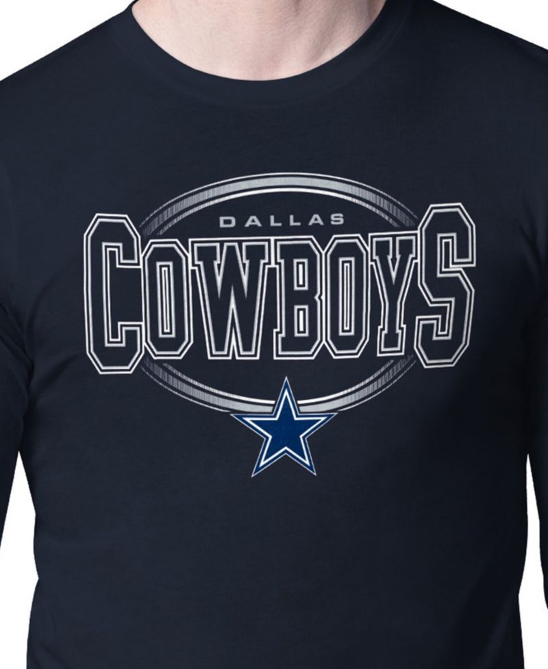 Men's Navy Dallas Cowboys Team Track Graphic Long Sleeve T-Shirt