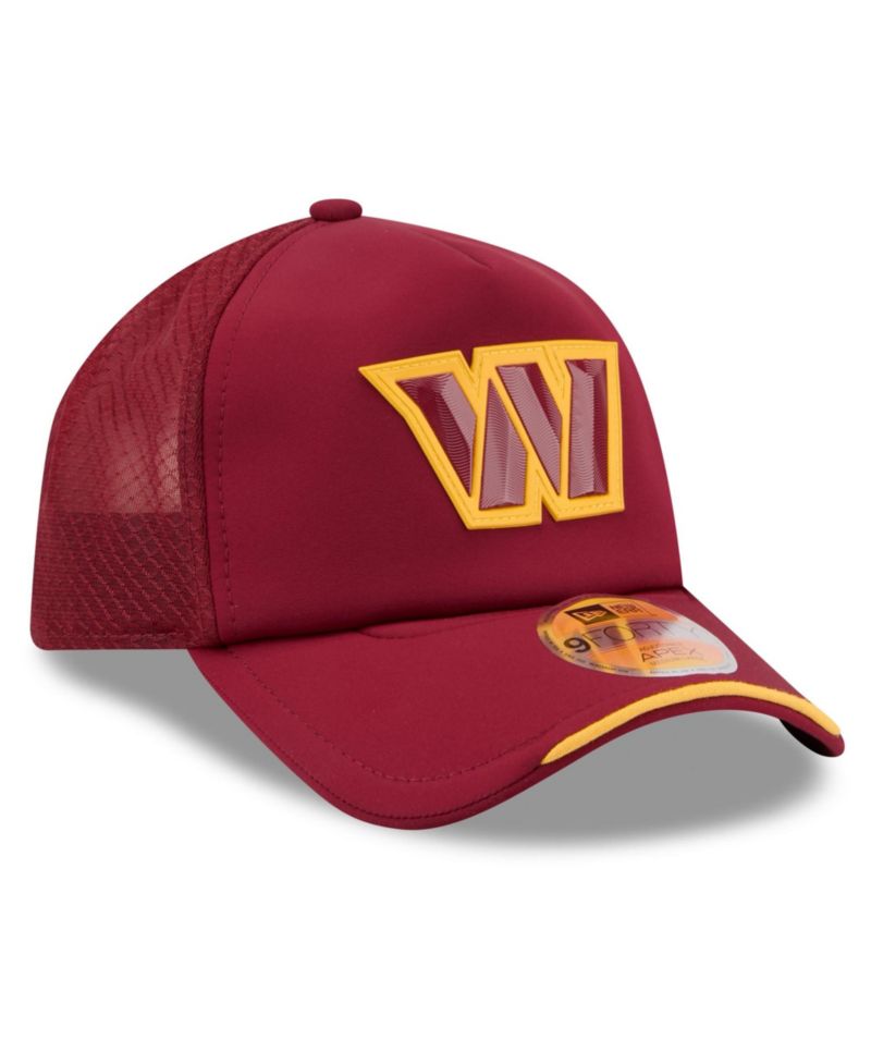 Men's Burgundy Washington Commanders 2026 Sideline Apex 9FORTY Adjustable Trucker Hat