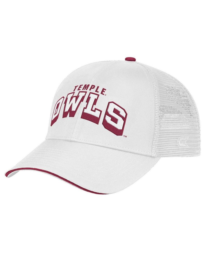 Men's White Temple Owls Wyatt Adjustable Hat