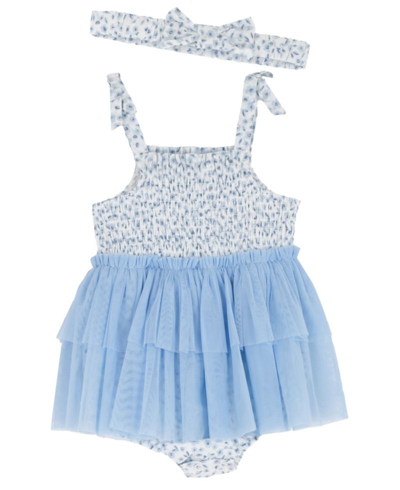 Baby Girls' Sleeveless Tulle Dress with Headband