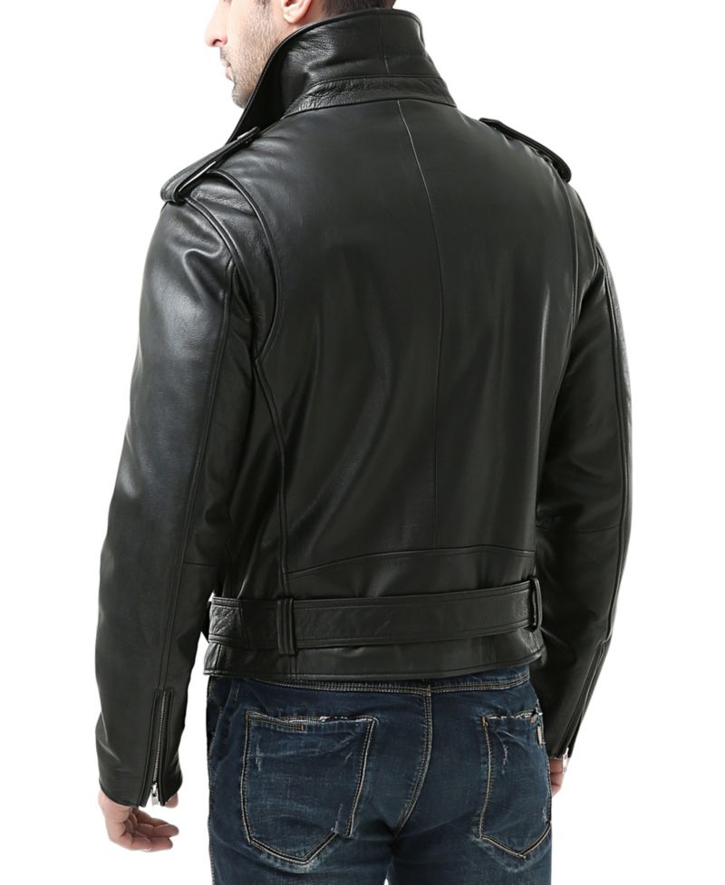 Men's Men Classic Leather Motorcycle Jacket