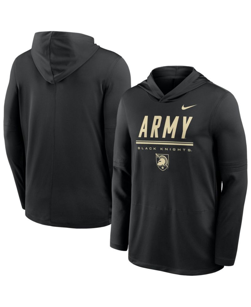 Men's Black Army Black Knights 2026 Sideline Dri-FIT Lightweight Hooded Top