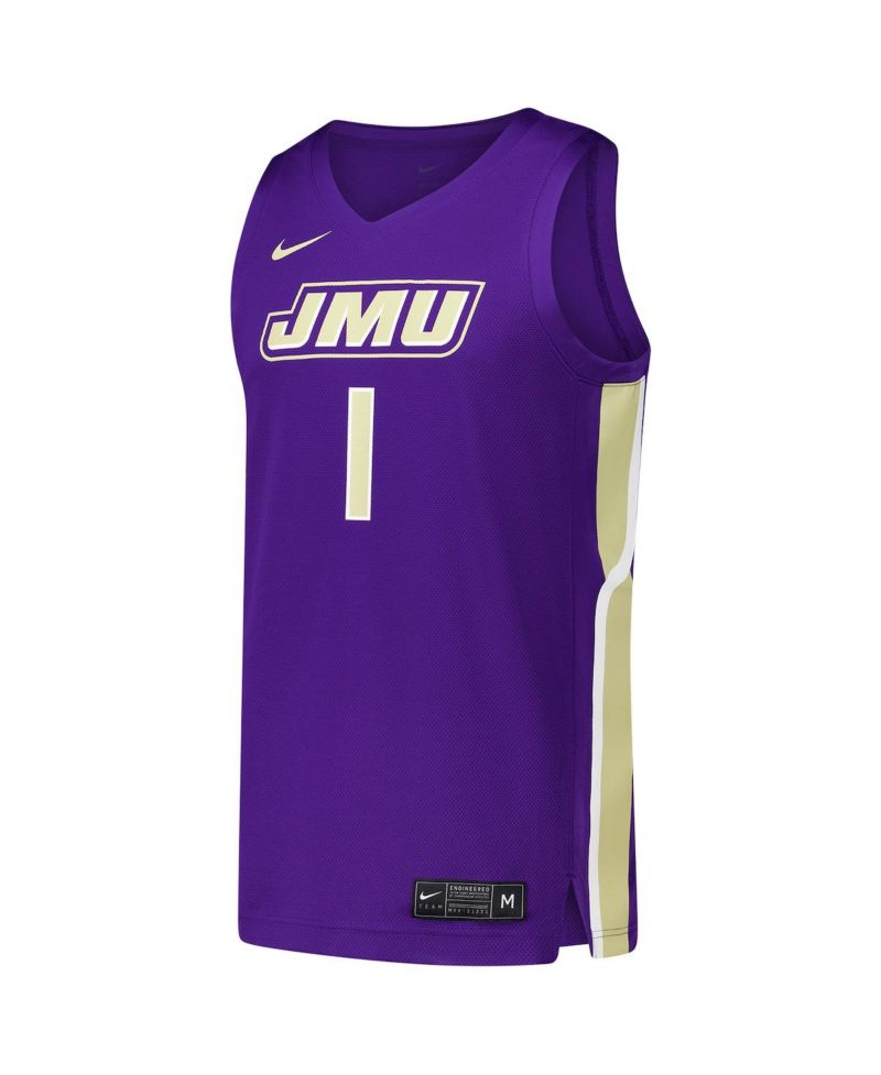 Men's 1 Purple James Madison Dukes Replica Basketball Jersey