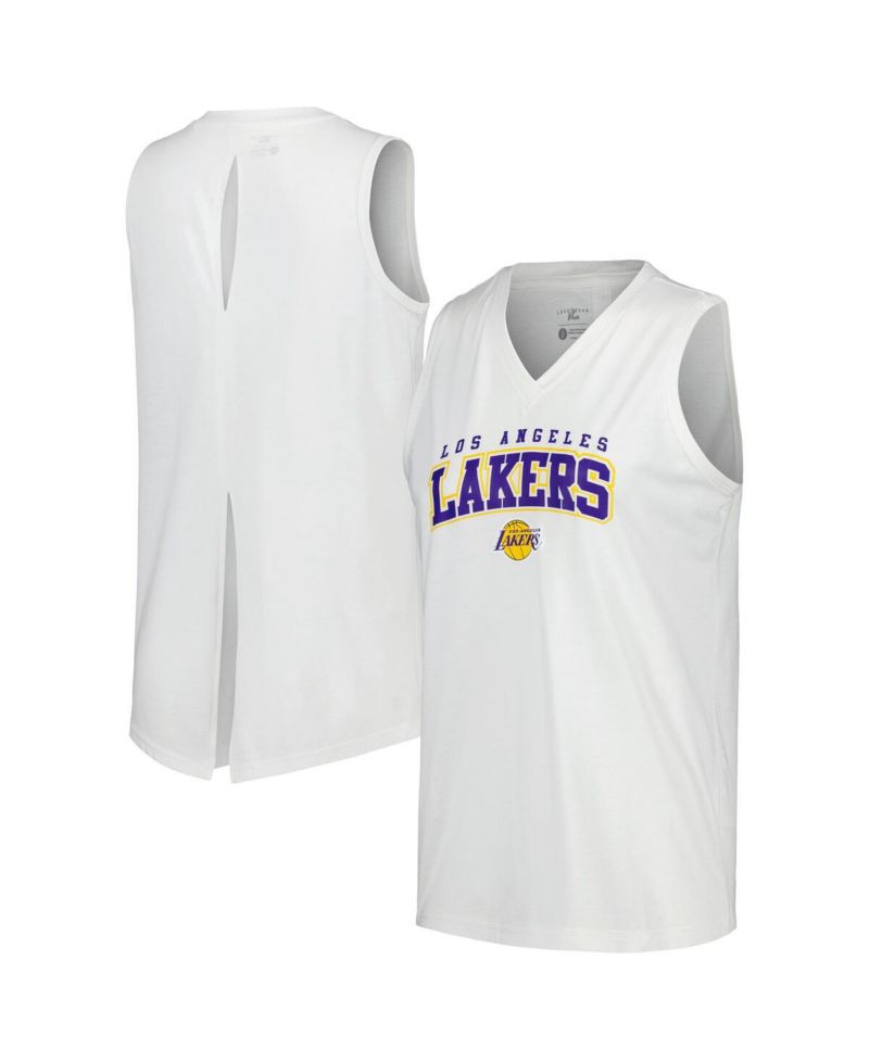 Women's White Los Angeles Lakers Paisley Peekaboo Tank Top