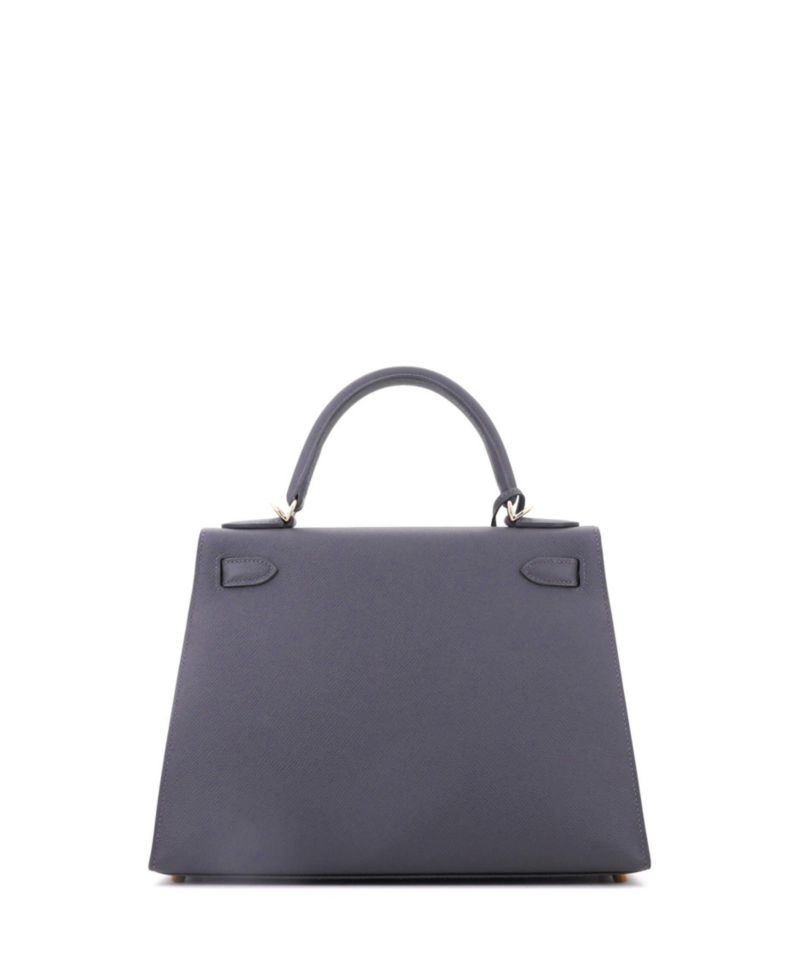 Kelly 28 Handbag Grey Epsom with Permabrass Hardware