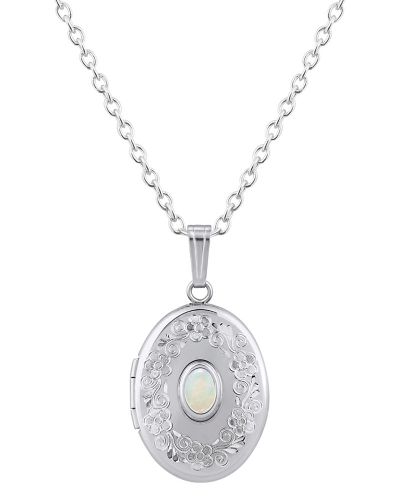 Citrine (3/8 ct. t.w.) Locket Pendant Necklace in Sterling Silver (Also Available in Muti-Stones)