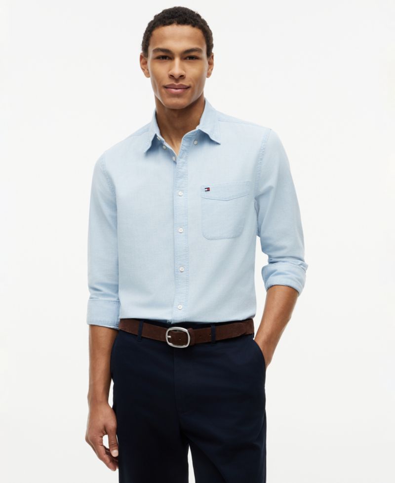 Men's Regular-Fit Chambray Solid Shirt