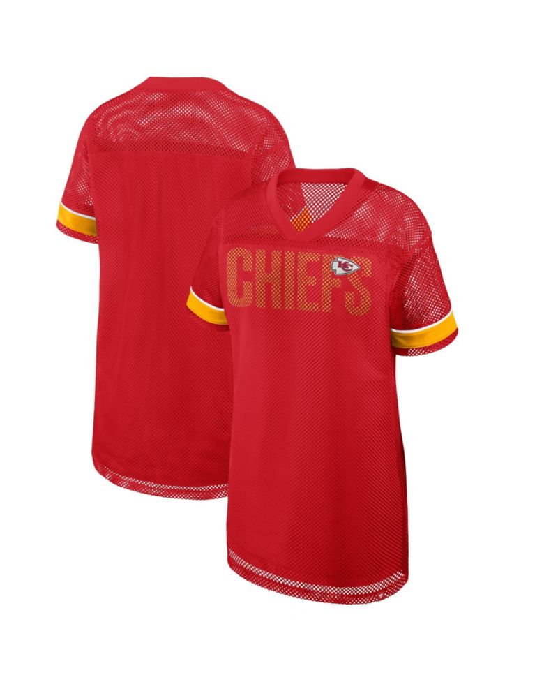 Women's Kansas City Chiefs Team First Deep Route Short-Sleeve Mesh Dress