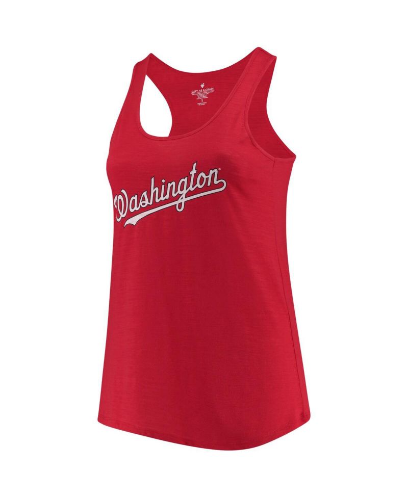 Women's Red Washington Nationals Plus Size Swing for the Fences Racerback Tank Top