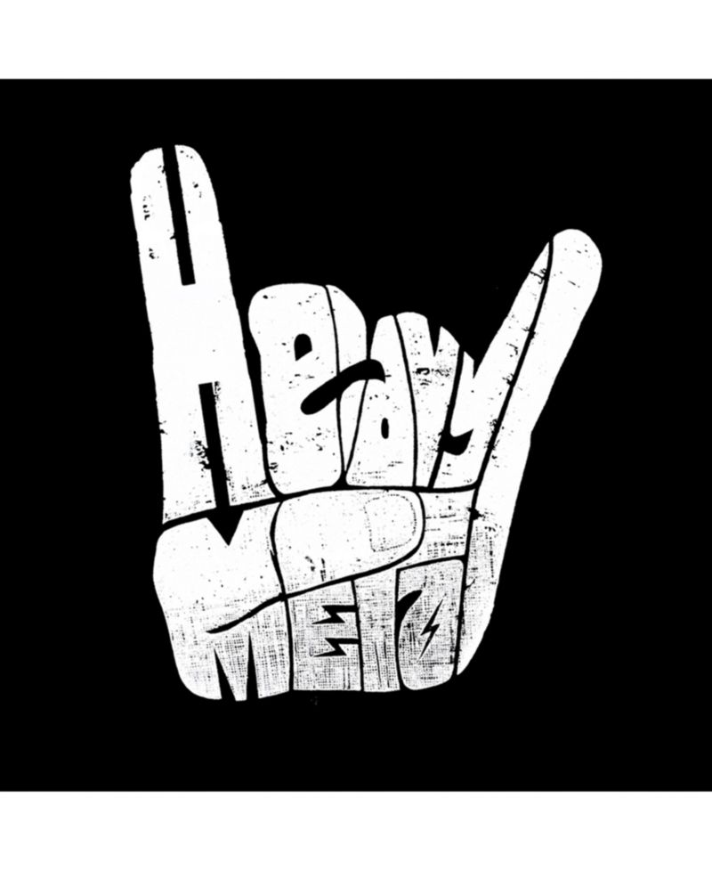 Men's Word Art Long Sleeve T-Shirt - Heavy Metal