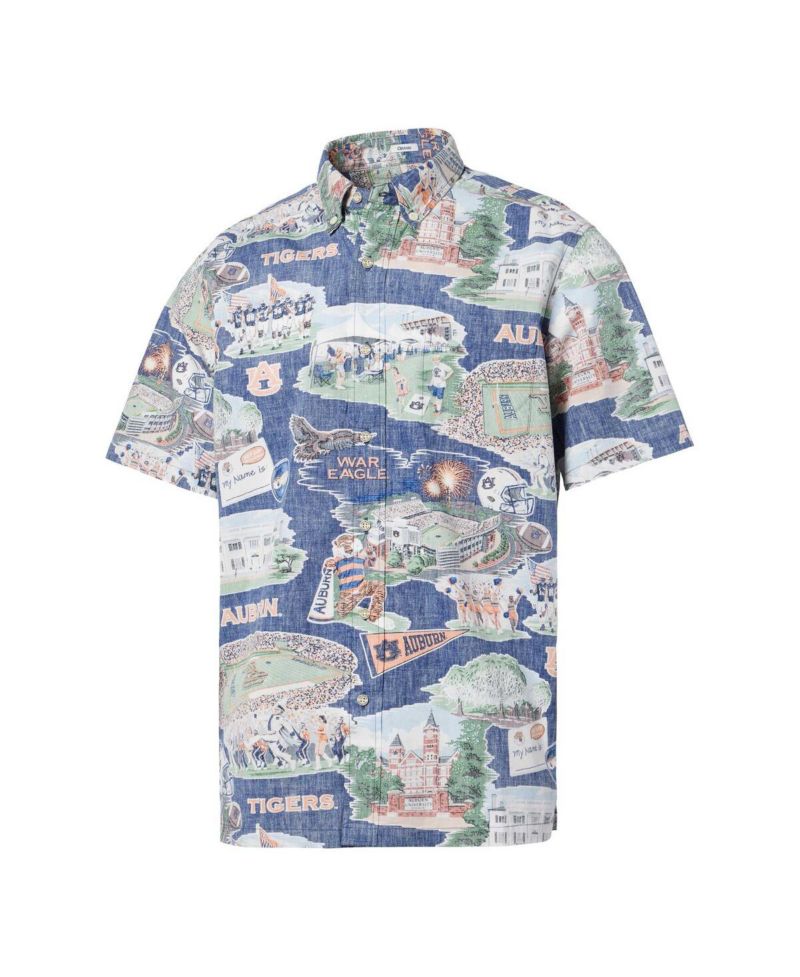 Men's Navy Auburn Tigers Scenic Button-Down Shirt