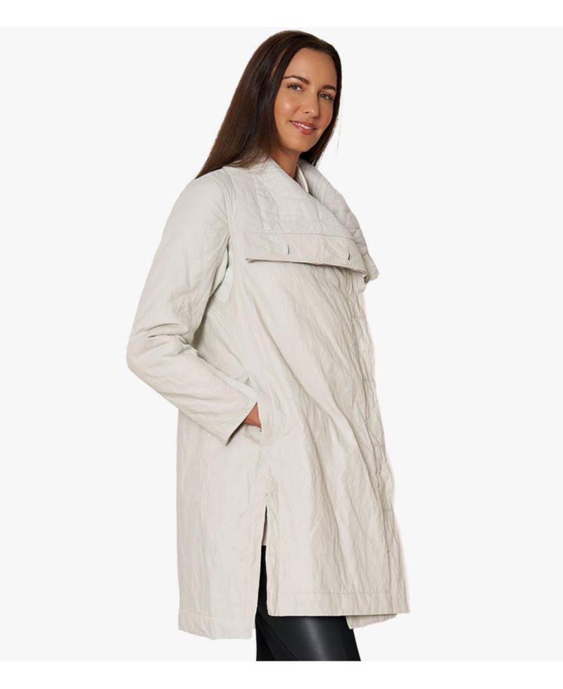 Women's Lightly Padded Water Repellent Button-Front Kentfield Coat