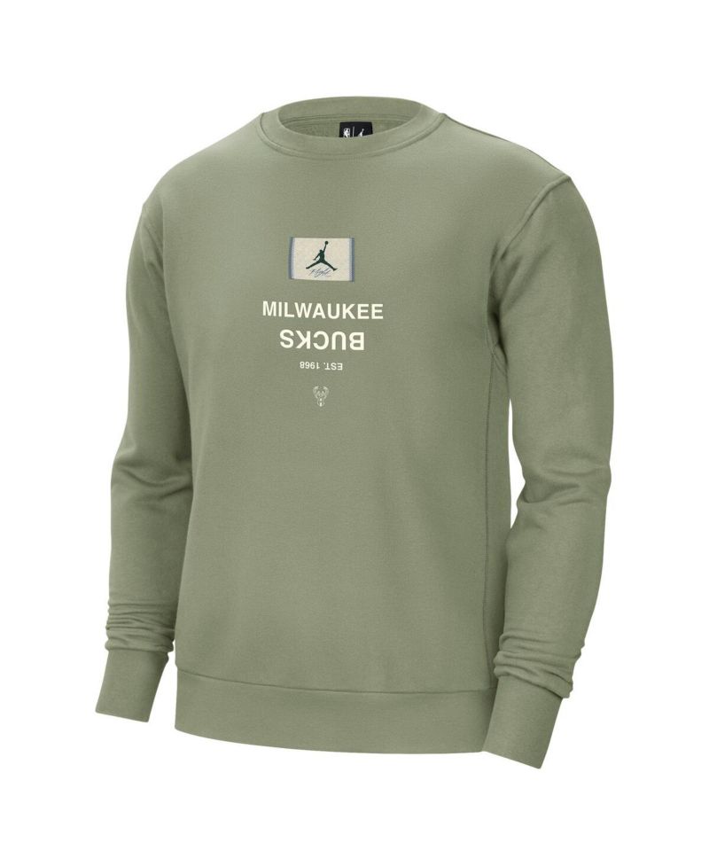 Men's Green Milwaukee Bucks Courtside Statement Edition Heavyweight Pullover Sweatshirt