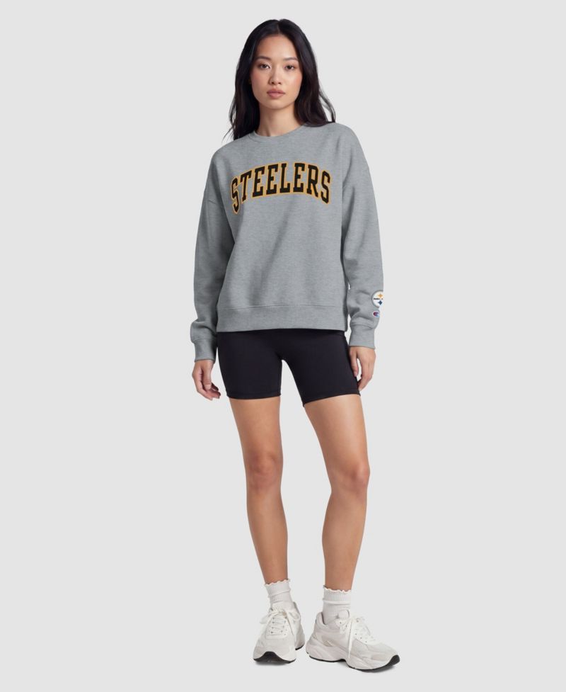 Pittsburgh Steelers Women's Contrast Lined Sweatshirt - Heather Gray
