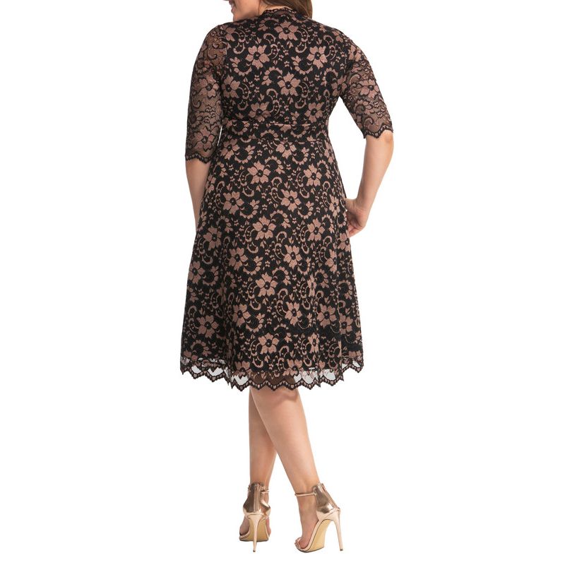 Plus Size Mon Cherie Floral Lace Cocktail Dress