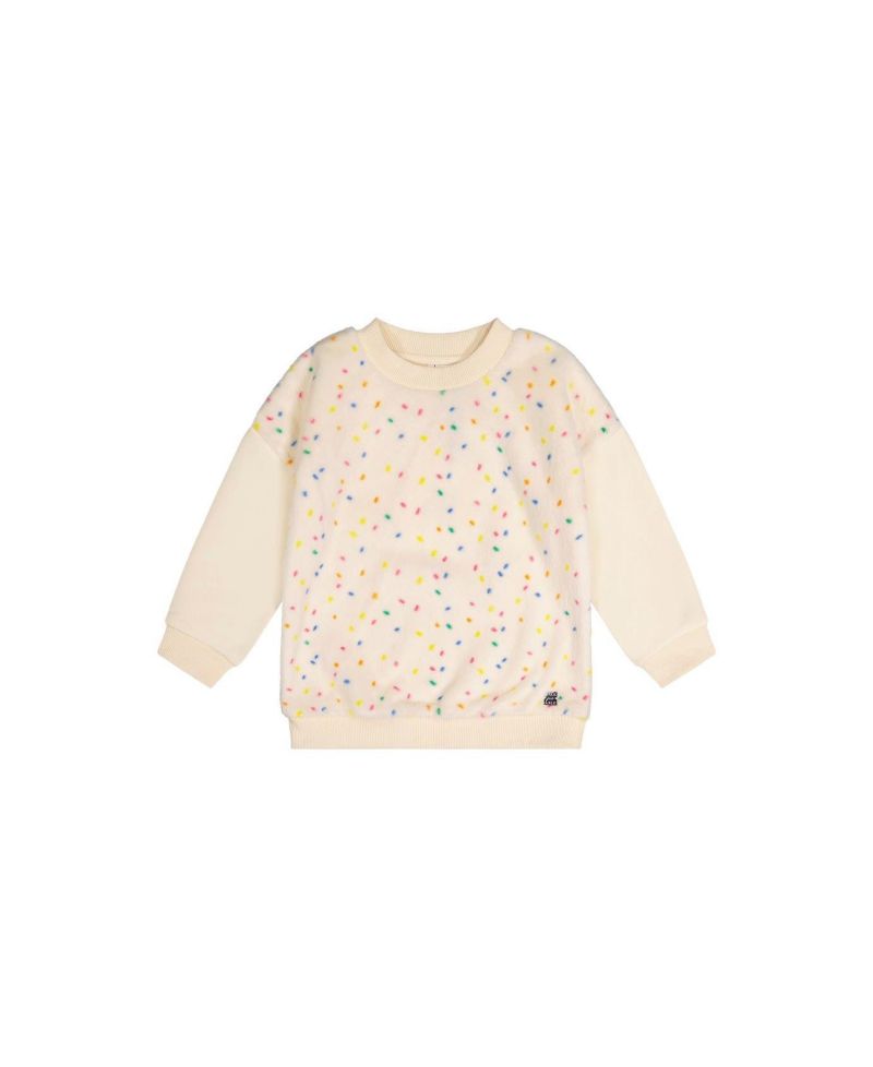 Little and Big Girl 6-14Y Bi-Material Sweater