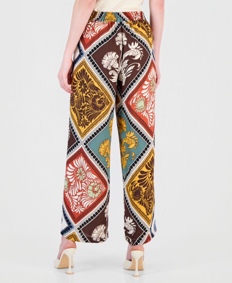 Women's High-Rise Printed Pull-On Pants