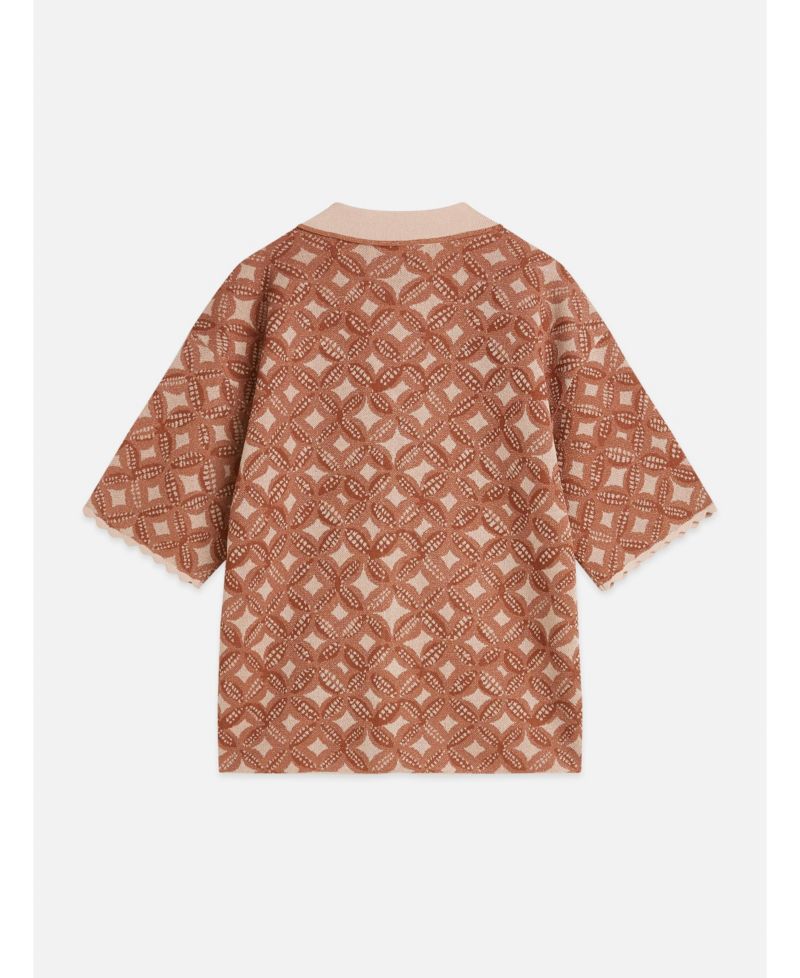 Women's Scotch and Soda Tops and Tees Jacquard Knitted Short-Sleeve Shirt