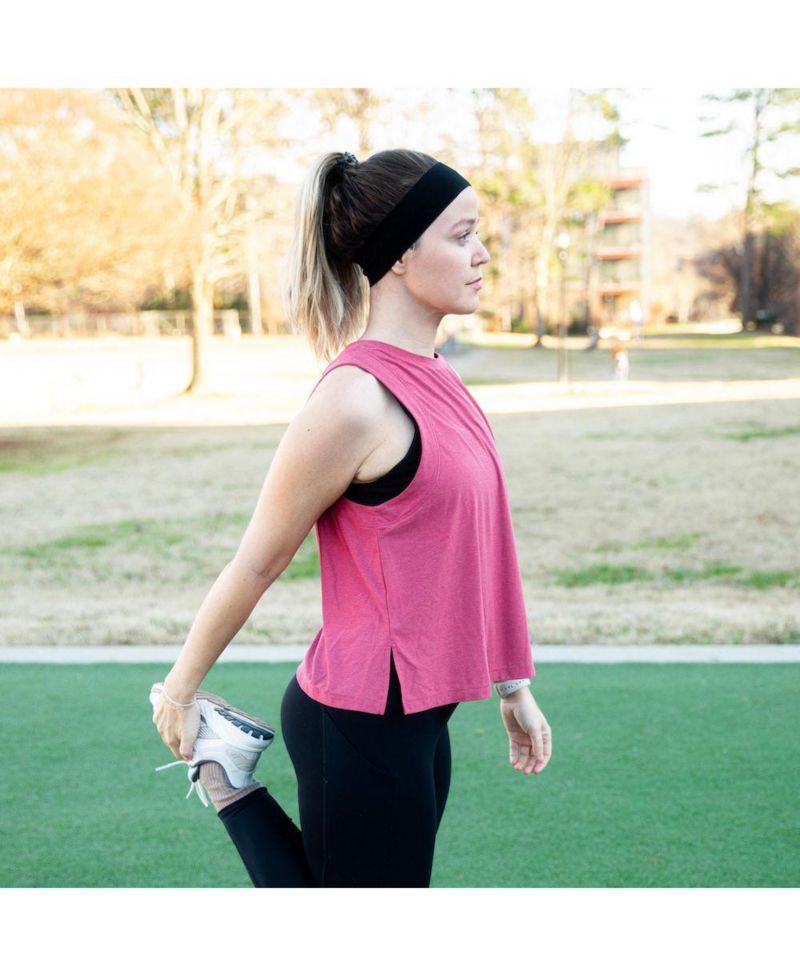 Women's Pack of Wide Training Headbands - Red + Grey + Black