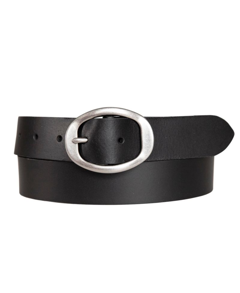 Women's Oval Center Bar Buckle Leather Belt