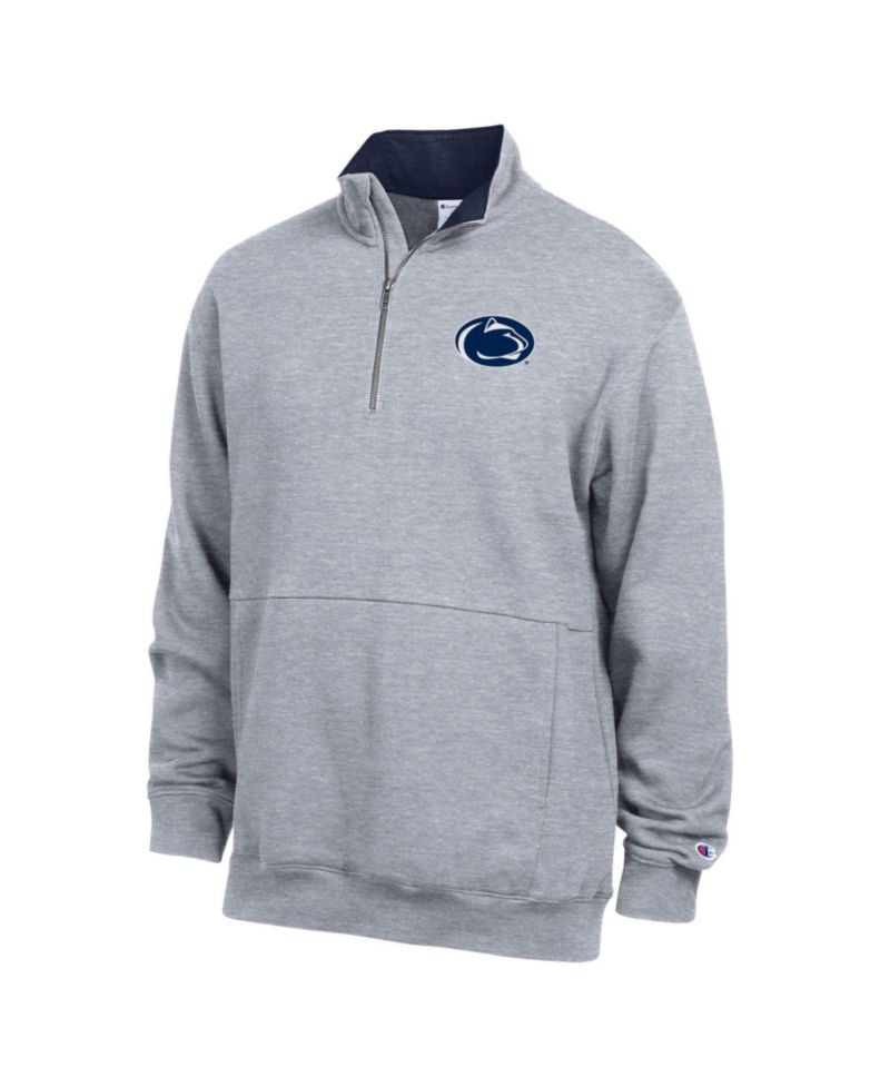 Men's Heather Gray Penn State Nittany Lions Fleece Quarter-Zip Pullover