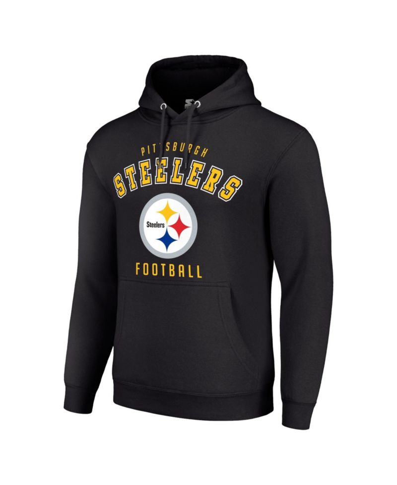 Men's and Women's Black Pittsburgh Steelers Logo Pullover Hoodie