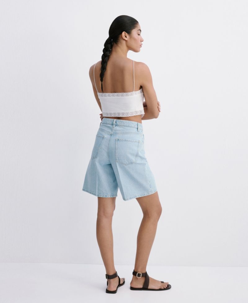 Women's High-Waist Straight-Fit Denim Shorts
