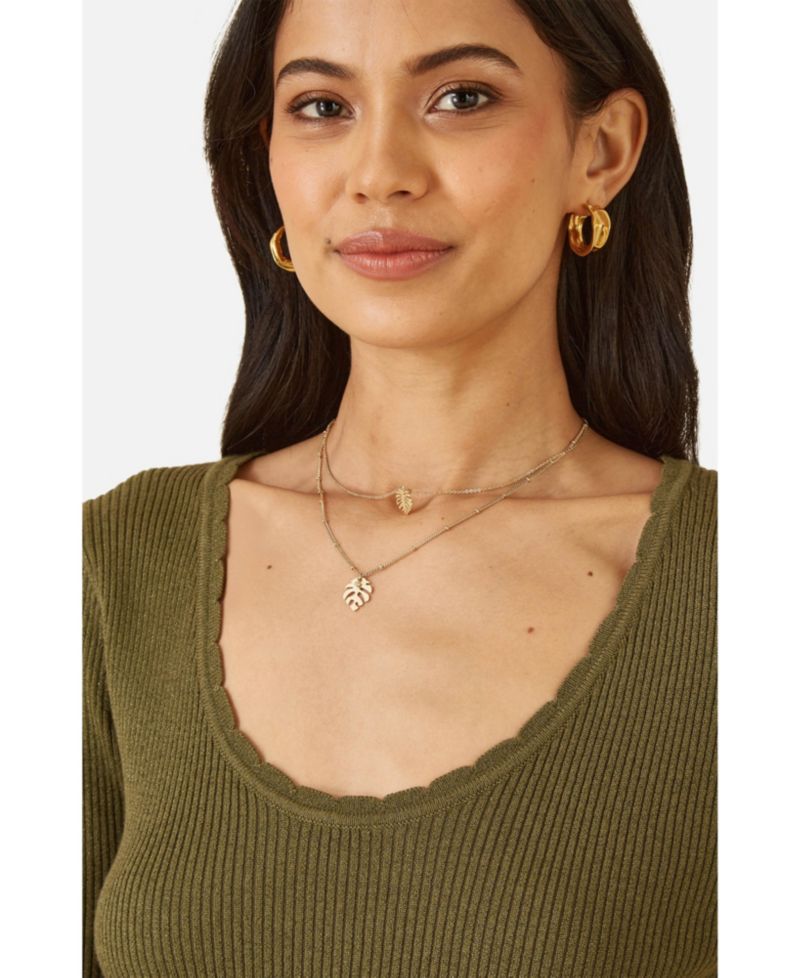 Women's Metallic Knitted Ribbed Top