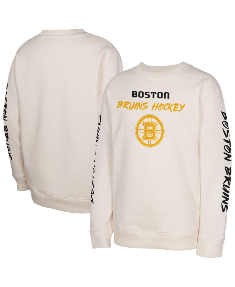 Big Boys and Girls Cream Boston Bruins Star Power Pullover Sweatshirt