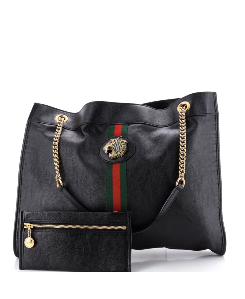 Large Rajah Chain Tote Leather