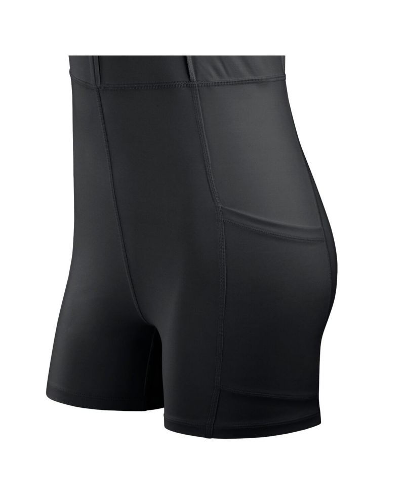Women's Black Las Vegas Raiders Studio Boost Athletic Half-Zip Dress