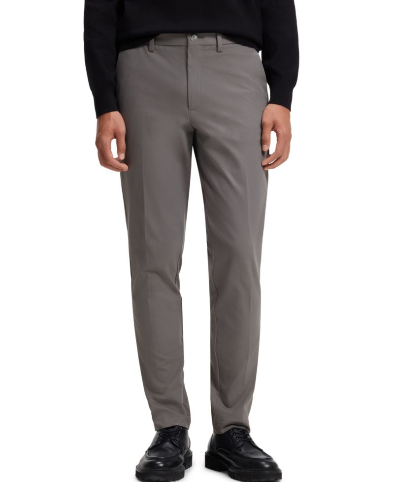BOSS by Men's Four-Way Stretch Fabric Slim-Fit Trousers