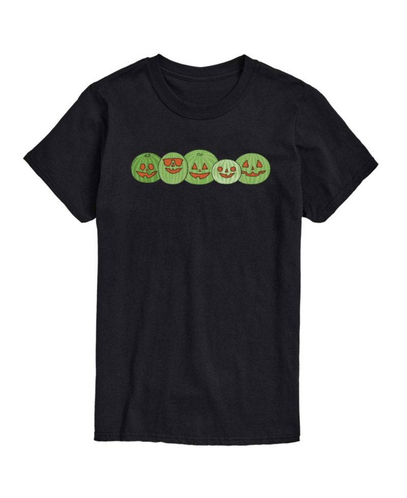 Men's Instant Message Watermelon Jackolantern Faces Graphic T-Shirt