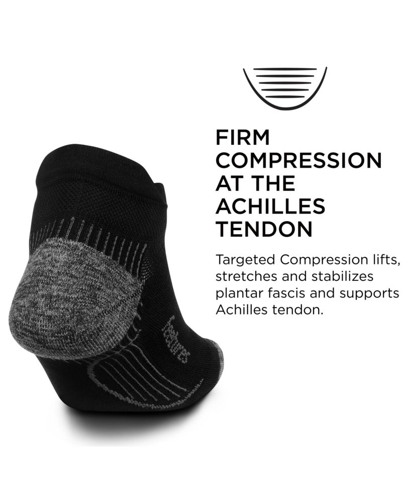 Men's Plantar Fasciitis Relief Sock Light Cushion No Show Tab - Targeted Compression Sock for Men - Large