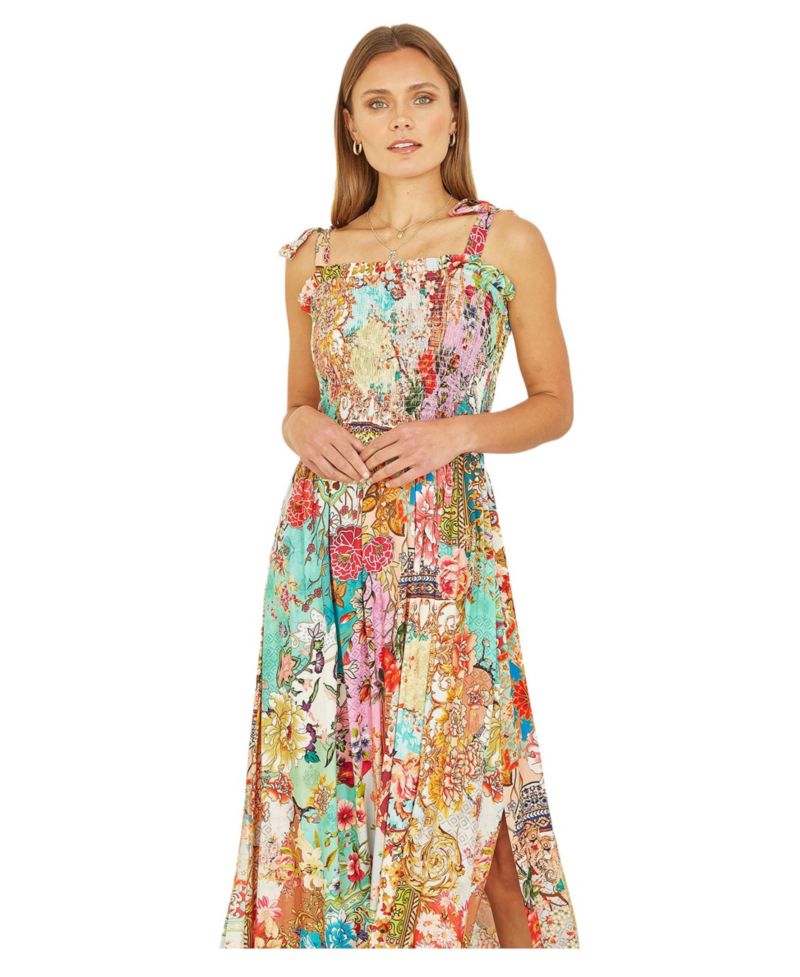Women's Patchwork Split Hem Maxi Dress