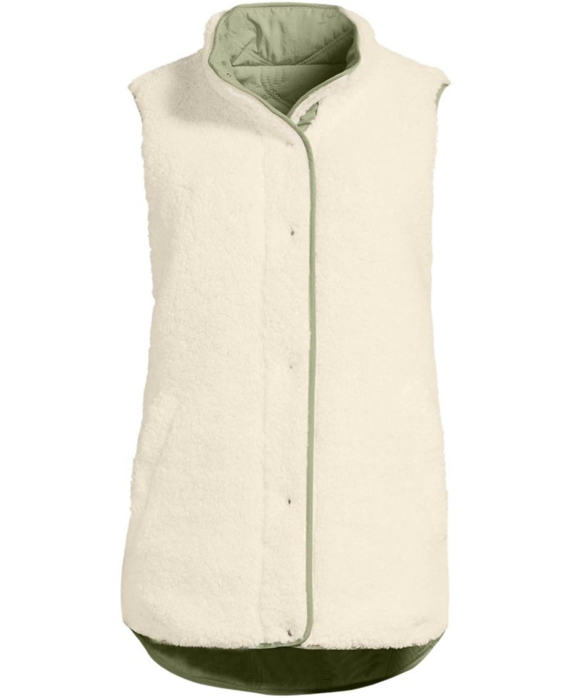 Women's Reversible Quilted High Pile Fleece Vest